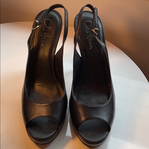 Platform leather sling backs - Picture 2 of 4